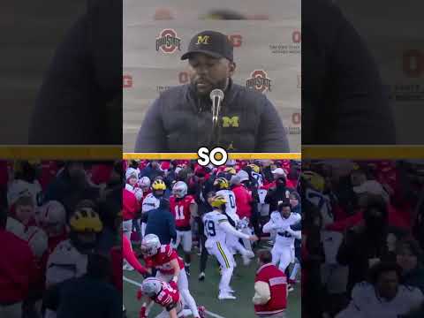 Sherrone Moore on postgame scuffle… #Collegefootball #SherroneMoore #Michiganfootball