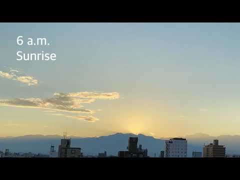 Hidden Japan  103  　　  9月21日の日の出と満月　 Sunrise and Moonrise /September 21, 2021