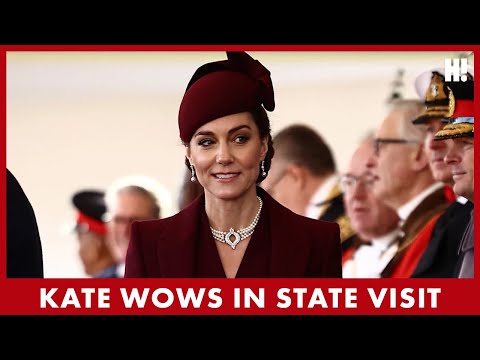 Princess Kate makes STUNNING reappearance for Emir of Qatar state visit | HELLO!