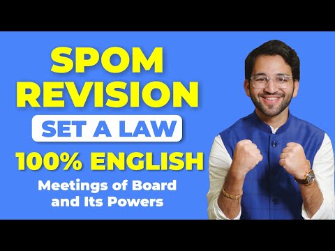 Meetings of Board & its Powers | SPOM Set A Law Revision- 100% English (Dubbed) | Shubham Singhal