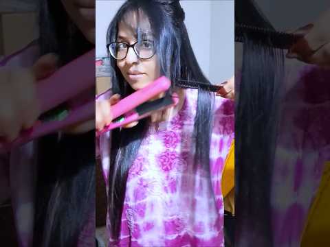 How I Straighten my Hair at HOME using Philips Kerashine Titanium Straightener ✨