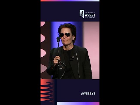 Kara Swisher accepts her Lifetime Achievement Award at the 28th Annual Webby Awards.