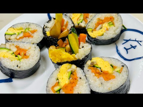 (17-2)ごま油香るやさいキンパ(야채김밥) #cooking #簡単レシピ #韓国家庭料理レシピ #韓国料理 #キンパ #ごま油 #ヘルシー #kimbap #김밥