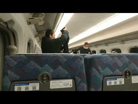 700系のぞみ397号 終点新大阪駅到着前車内放送＆車内風景