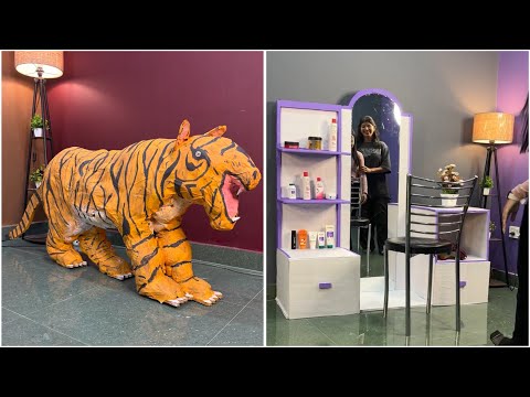 DIY Projects: Giant Tiger Model and Functional Vanity Table