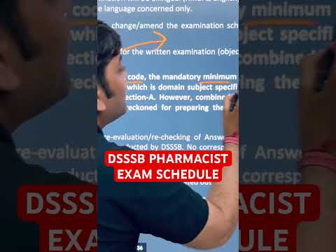 Dsssb Pharmacist exam schedule || dsssb Pharmacist exam preparation #amarsayaracademy