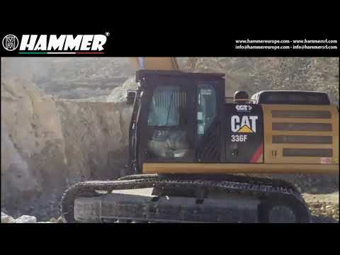 Hammer Srl breakers at work in quarry, Sicily, Italy