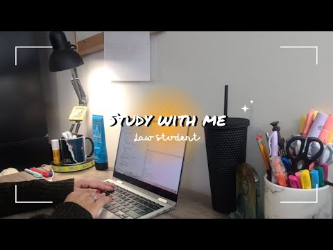 Study With Me Live For 2 Hours Non-Stop / Muted / Law School #studywithme