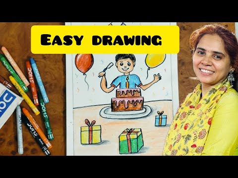 Easy drawing for Birthday party #youtube #drawing #viral #trending