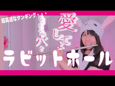 【フルート flute】ラビットホール│Rabbit Hole🐰演奏してみた(歌詞付き)超難関曲！タンギングやばい【full Cover by myon】