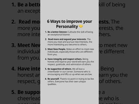 6 Ways to improve your personality