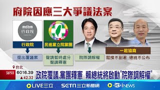 反制三大爭議法案! 賴總統將啟動"院際調解權" 視察民間防災 賴總統讚侯友宜喊中央地方合作 政院覆議.黨團釋憲 賴總統將啟動"院際調解權"│記者 游任博 蔡効儀│新聞一把抓20241224│三立新聞台