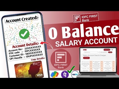 IDFC bank salary account opening online | IDFC zero balance account opening online | IDFC bank |