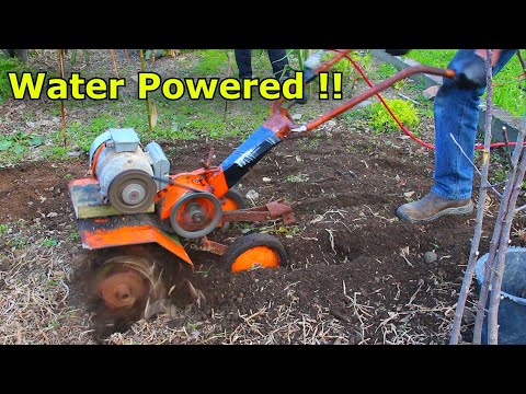 Making an Electric Rotary Tiller using junk parts - Zero emissions!!