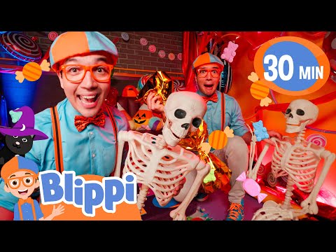 Candy Lava Floor ? Play with Blippi Trick or Treat Sink or Float! | Blippi's Spooky Halloween