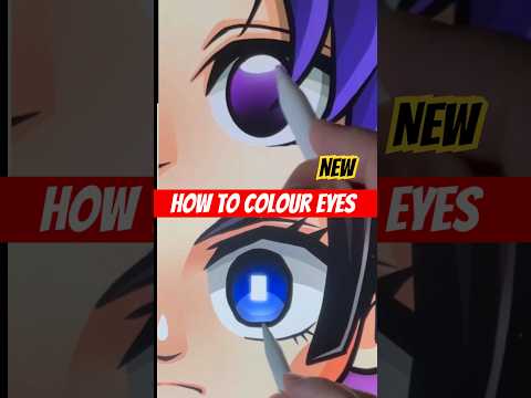 How to Colour Anime Eyes - Demon Slayer with Procreate #howtodraw #anime #demonslayer