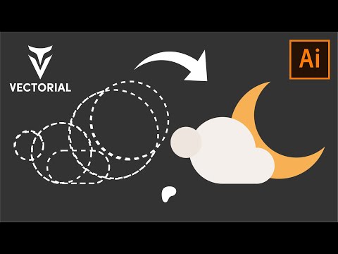 How to draw Night icon in ADobe Illustrator - TOO EASY