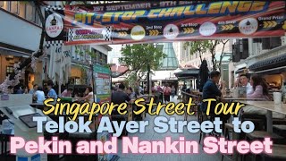 Telok Ayer Street to Pekin and Nankin Street. Walking Tour in Full HD. - Singapore Street Tour.