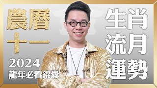 2024農曆十一月(12/1~12/30)【十二生肖運勢】命理師 簡少年