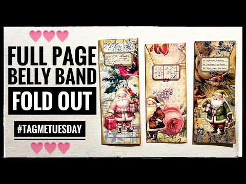 Junk Journal Ephemera - Full Page Belly Band Fold Out #tagmetuesday