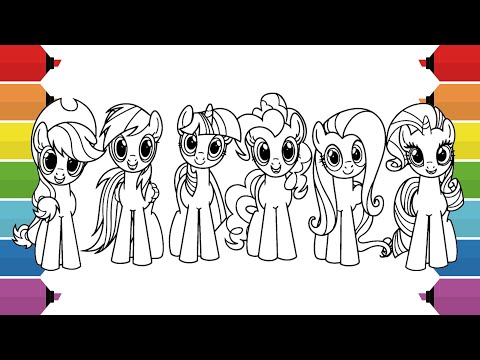 My Little Pony Coloring Pages | Pinkie Pie, Rarity, Twilight Sparkle, Applejack & Rainbow Dash