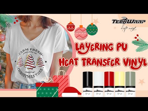 DIY Christmas T-Shirt with Layered Decals | PU Heat Transfer Vinyl Tutorial