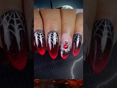 Spooky Nail Art Tutorial☝🏽#halloween #shorts #nailart