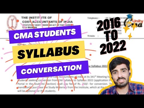 "CMA Syllabus Conversion 2016 to 2022" Full Notification ||Ankit Poonia|| #cmaunity #cmawaledost