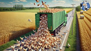 Transporting Chickens This Way - Idiots Driving Heavy Equipment Fails - Agriculture Technology