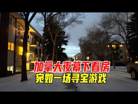 加拿大冬日夜幕下看房，宛如一场探险游戏｜探访埃德蒙顿低价公寓