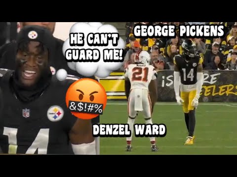 George Pickens Vs Denzel Ward 🤬 HEATED! (WR Vs CB) Browns vs Steelers 2023 highlights