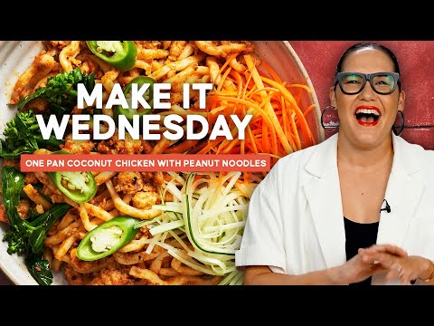 One-Pan Coconut Chicken and Peanut Noodles | Make it Wednesday