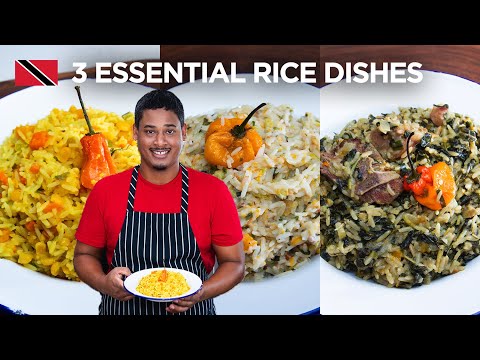 3 Rice Dishes: Ochro, Bhagi & Split Peas Recipes by Chef Shaun 🇹🇹 Foodie Nation