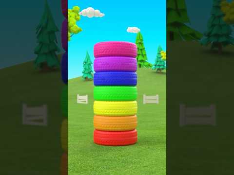 Learn colors with Wooden Seesaw Toy Tyre Game | Color Tyre videos | Super Crazy Kids 2024