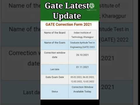 Gate Correction form 2021Latest update #shorts #gate2022