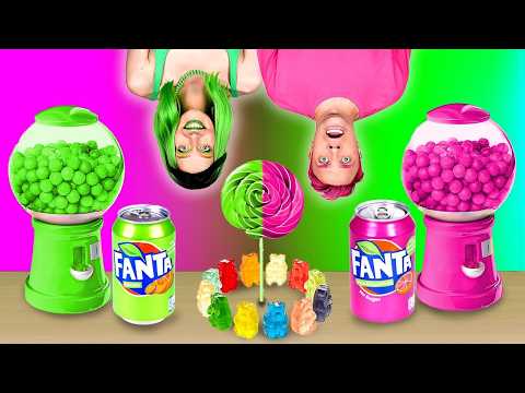 Epic One-Color Food Challenge: Pink vs. Green Showdown! 🥤🍓 by CoCoGo!