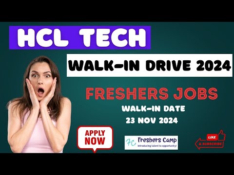 HCLTech Walk-in Drive2024 : Hiring for Freshers as Graduate Trainee | HClTech Walk-in Interview 2024