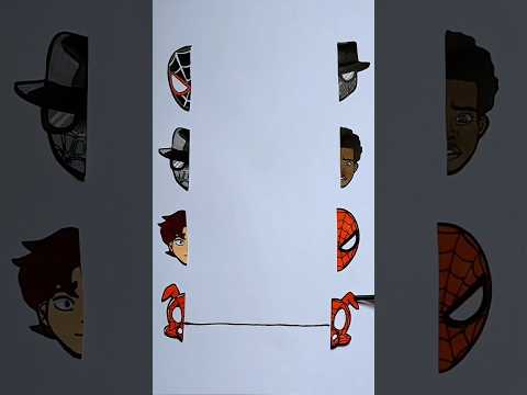 Spider Man Verse 3 Miles Morals and Peter Parker Line Puzzle Challenge #spiderman #shorts #art