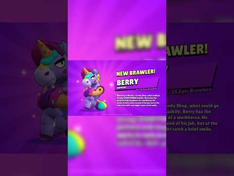 UNLOCKING THE NEW BRAWLER BERRY 🦄 #brawlstars #brawlpassgiveaway #berry #shorts