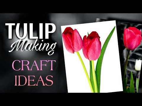 How to make a 3D tulip paper craft for school art project | DIY paper craft ideas