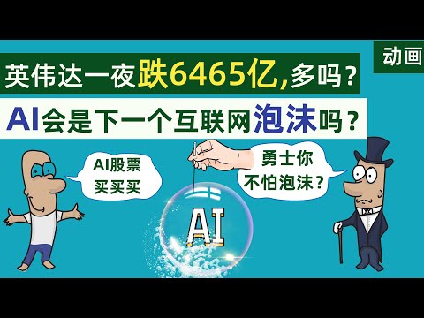 英伟达一夜跌6465亿，真的多吗？从英伟达看AI行业，会成为下一个互联网泡沫吗？