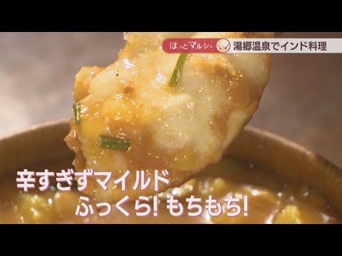 具だくさんのインドカレーに焼きたてのもちもちナン　温泉と一緒に楽しめるグルメ　岡山【ほっとマルシェ】