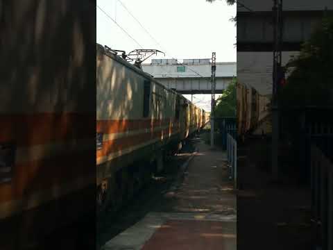 12480-Suryanagari Express At Full Speed Skip Dahanu Road #shorts #dahanuroad #indiantrainspeed