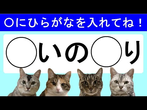 【ひらがな穴埋めクイズ全15問！】猫と一緒に脳トレしましょう！おしゃべりペット