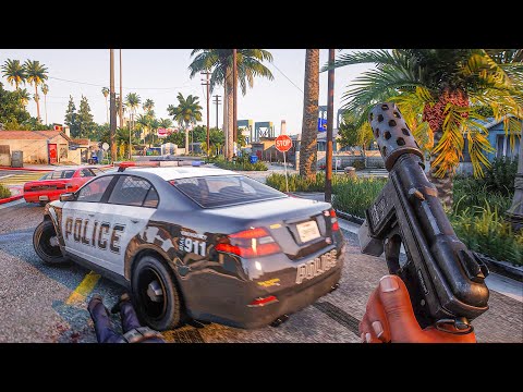 GTA 5 RTX 3090: FIRST PERSON Five Star Rampage Epic Police Chase! [4K UHD 60FPS]