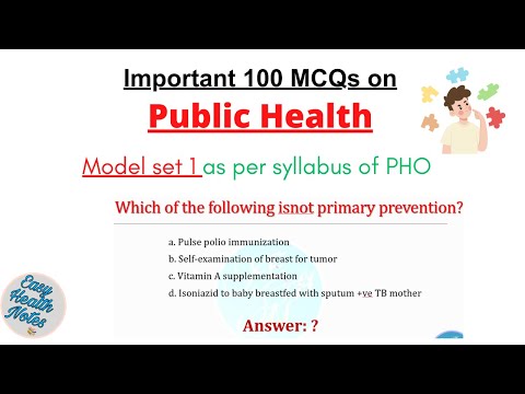 Important 100 Public health MCQs questions with answers।।  Model Set 1 for Public Health Officers