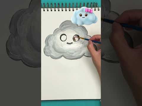 Paint The Floating Fluffy Clouds ☁️☁️#LBB #Paintingfun #Babypainting