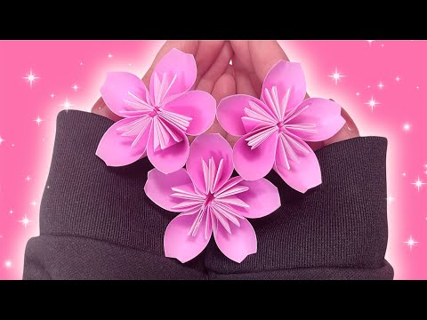 【おりがみ】立体桜の作り方🌸ぷっくりしてて可愛いピンク色の春のお花✨