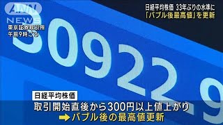 株価「バブル後最高値」を更新　33年ぶりの高値水準(2023年5月19日)