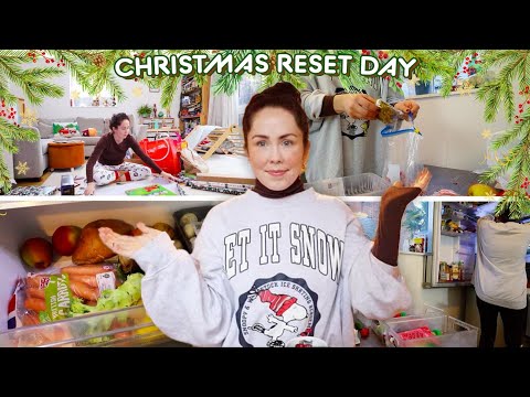 Christmas Reset Day Part 2 | FRIDGE STOCK & CLEAR OUT, MEAL PREP, WRAPPING PRESENTS &MINI OCADO HAUL